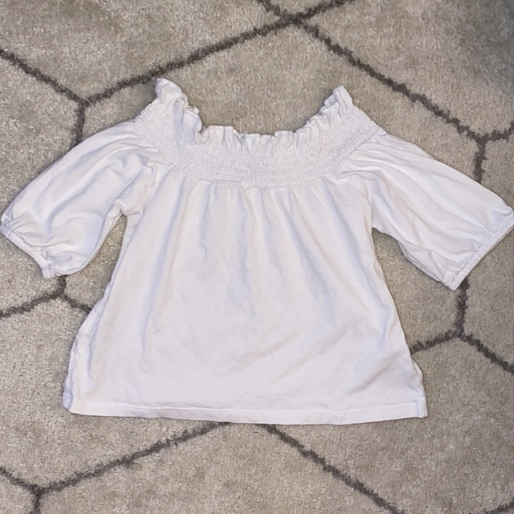 ASOS white bareless shoulder top